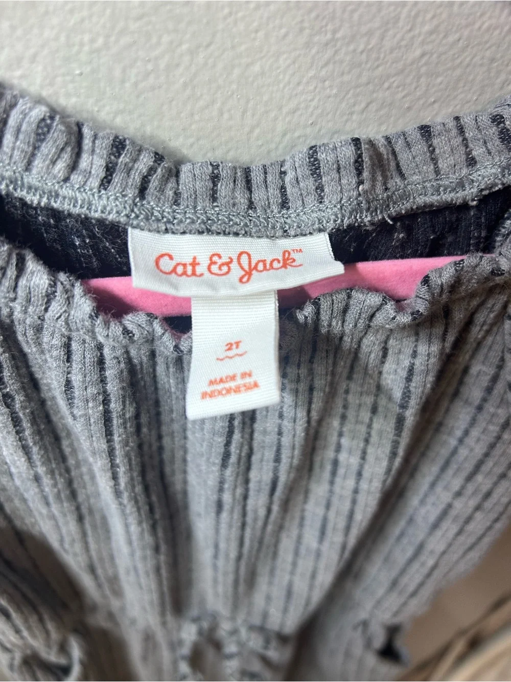 Cat & Jack Gray Striped Girls' Jumpsuit